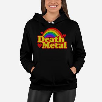 Funny Death Metal Rainbow Vintage Distressed Look T-shirt Women Hoodie - Seseable
