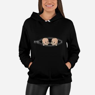 Funny Mom Of Twin Announcement Twins Mom Women Hoodie - Seseable