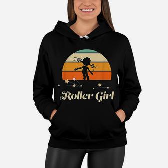 Funny Roller Girl Vintage Rollerblades Gift Roller Skating Women Hoodie - Seseable