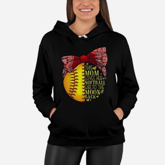Funny Softball Gift Mom Pitcher Catcher Girls Lovers Women Hoodie - Seseable