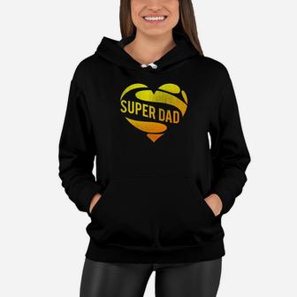 Funny Super Dad Superhero Fathers Day Fathers Vintage Gift Premium Women Hoodie - Seseable