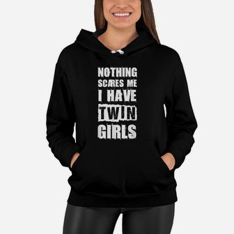 Funny Twin Daughter Mom Of Twins Dad Women Hoodie - Seseable