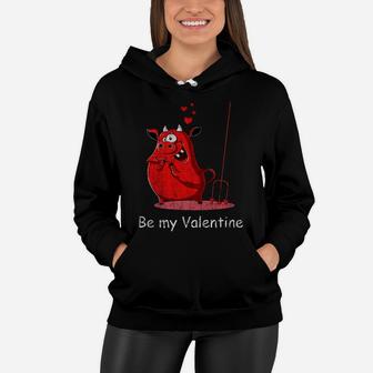 Funny Valentines Day Gifts Be My Valentine Vintage Women Hoodie - Seseable