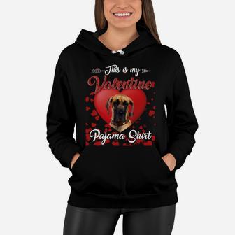 Great Dane Lovers This Is My Valentine Pajama Shirt Great Valentines Gift Women Hoodie - Seseable