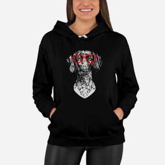 Gsp Valentines Day German Shorthaired Pointer Mom Dog Lover Women Hoodie - Seseable