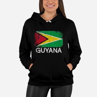 Guyanese Flag Design | Vintage Made In Guyana Gift Women Hoodie - Seseable