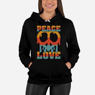 Hippie Peace Love Peace Sign Colorful Gift Women Hoodie - Seseable