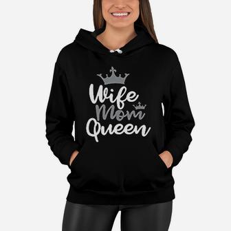 Hubby Dad King Wife Mom Queen His And Hers Matching Couples Women Hoodie - Seseable