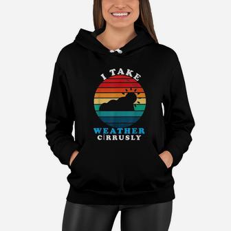 I Take Weather Cirrusly Vintage Sun Women Hoodie - Seseable