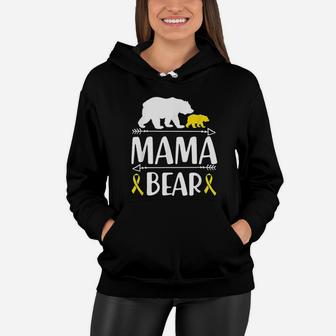 Mama Bear Childhood Awareness Gift Mom Of A Warrior Women Hoodie - Seseable