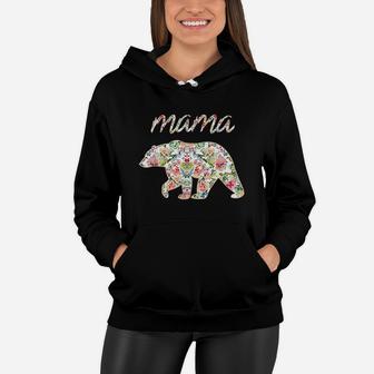 Mama Bear Watercolor Roses Women Hoodie - Seseable