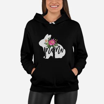 Mama Bunny Watercolor Floral Easter Gift For Mom Women Hoodie - Seseable