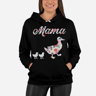 Mama Duck Mom Of 2 Mother Duck Women Hoodie - Seseable