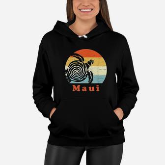 Maui Vintage Sea Turtle Women Hoodie - Seseable