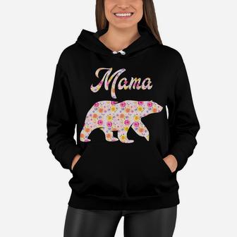 Mens Mama Bear Floral Mama Bear Awesome Gift For Mom Women Hoodie - Seseable