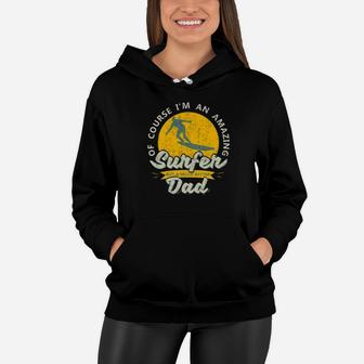 Mens Surfer Dad Fathers Day Vintage Perfect Wave Barrel Gift Premium Women Hoodie - Seseable