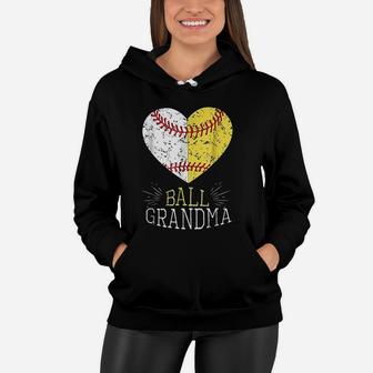 Mom Funny Baseball Ball Funny Grandma Softball Gifts Women Hoodie - Seseable