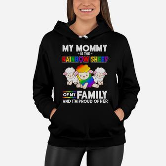 Mommy Rainbow Sheep Family Proud Gay Pride Mom Women Hoodie - Seseable