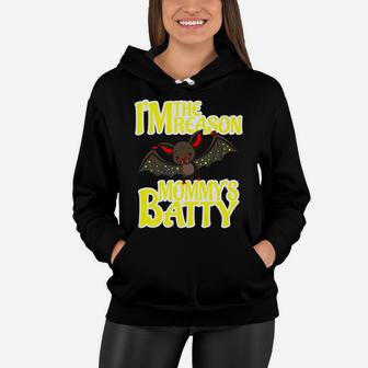 Mommys Batty Cute Spooky Statement Brilliant Graphic Women Hoodie - Seseable