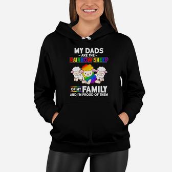 My Dads Rainbow Sheep Family Proud Gay Pride Women Hoodie - Seseable