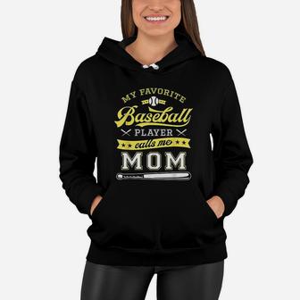 My Favorite Baseball Player Calls Me Mom Baseball Mom Gift Women Hoodie - Seseable