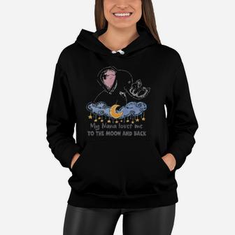 My Nana Loves Me To The Moon And Back Elephant Family Women Hoodie - Seseable