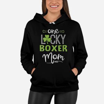 One Lucky Boxer Dog Mom St Patricks Day Women Hoodie - Seseable