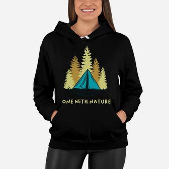 One With Nature Camping Tent Happy Time With Campers Women Hoodie - Seseable