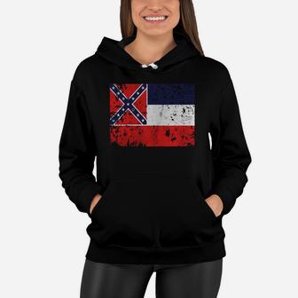 Original Vintage Distressed Mississippi State Flag T-shirt Women Hoodie - Seseable