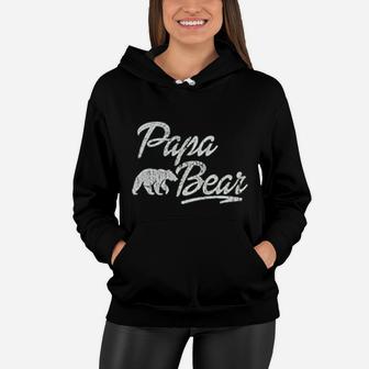 Papa Bear Grand Vintage Distressed Women Hoodie - Seseable