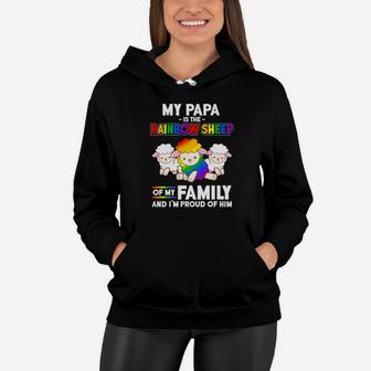 Papa Rainbow Sheep Family Proud Gay Pride Shirt Women Hoodie - Seseable