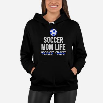 Police Wife Soccer Mom Thin Blue Line Women Hoodie - Seseable