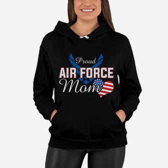 Proud Air Force Mom Heart Women Hoodie - Seseable