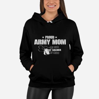 Proud Army Mom My Son Soldier Hero Women Hoodie - Seseable