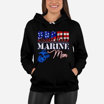 Proud Marine Mom Patriotic Usa Military 2020 Women Hoodie - Seseable
