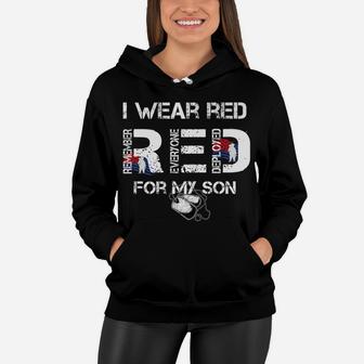 Red Friday Military Mom Womens I Wear Red For My Son Women Hoodie - Seseable