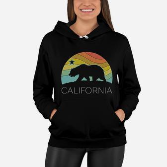 Retro California Bear Vintage Beach Cali Pride Surf 70s Women Hoodie - Seseable