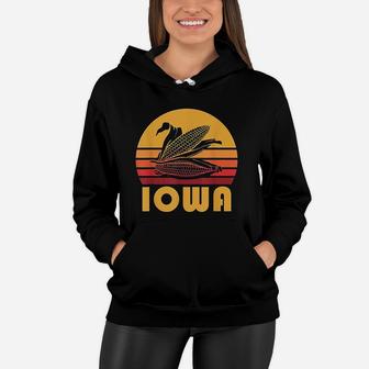 Retro Iowa Corn Vintage Maize Farming Women Hoodie - Seseable