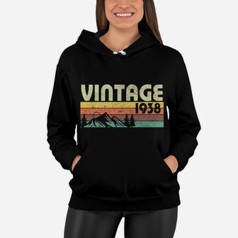 Retro Vintage 1938 Graphics 84th Birthday Gift 84 Years Old Women Hoodie - Seseable