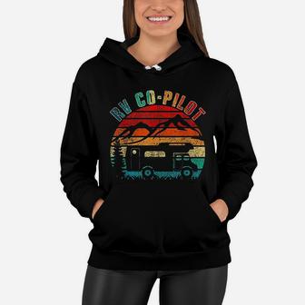 Rv Co Pilot Camping Funny Vintage Motorhome Travel Vacation Women Hoodie - Seseable