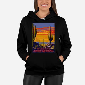 Saguaro National Park Vintage Travel Poster Womens Relaxed Fit Tshirt Christmas Ugly Sweater Women Hoodie - Seseable