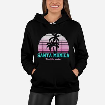 Santa Monica California Vintage Ca Souvenirs Women Hoodie - Seseable
