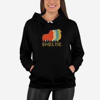Sheltie Shetland Sheepdog Dog Breed Vintage Look Women Hoodie - Seseable