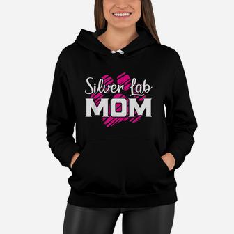 Silver Lab Mama Gift For Fur Mom Dog Lover Women Hoodie - Seseable