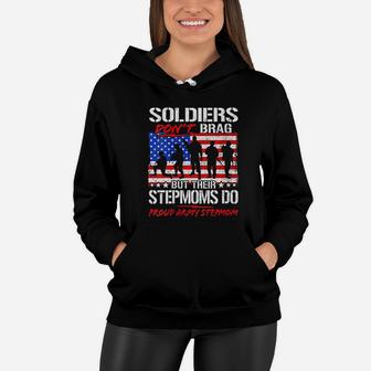 Soldiers Dont Brag Proud Army Stepmom Funny Military Gift Women Hoodie - Seseable
