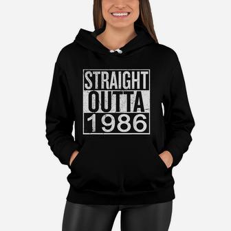 Straight Outta 1986 36th Funny Birthday Vintage Family Gift Women Hoodie - Seseable
