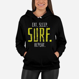 Surfing Surfboard Surfer Vintage Gift Women Hoodie - Seseable