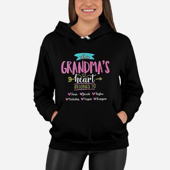 This Grandmas Heart Belongs To Mom Women Hoodie - Seseable