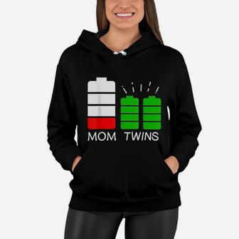 Twin Mom Low Battery Tired Mom Of Twins Women Hoodie - Seseable