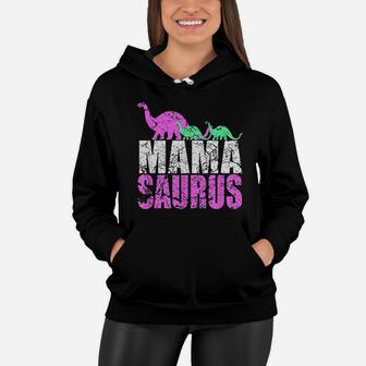 Twin Mom Mama Saurus Dinosaur Mothers Day Women Hoodie - Seseable